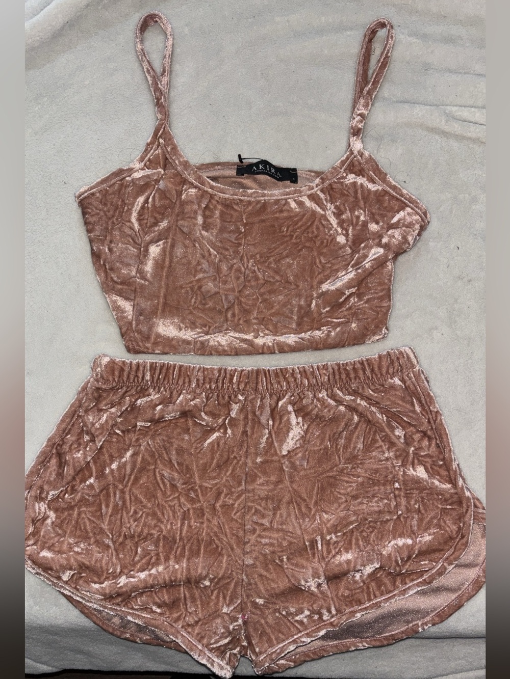AKIRA Velvet Two-Piece Set - Dusty Rose